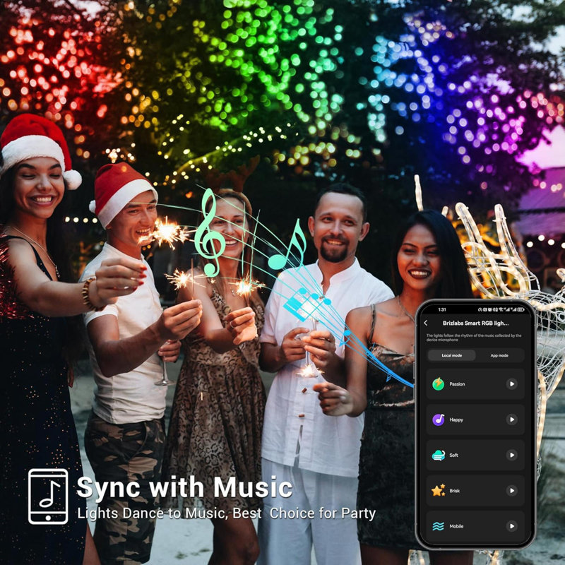 Smart Wifi Christmas Lights 99Ft 300 LED Smart Color Changing Christmas Lights APP Control RGB Xmas Tree Lights Work With Alexa Google Home For